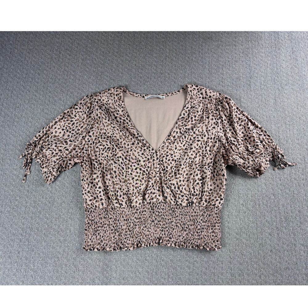 Abercrombie & Fitch Sz L Animal Print Crop Top Festival Spring Preppy
